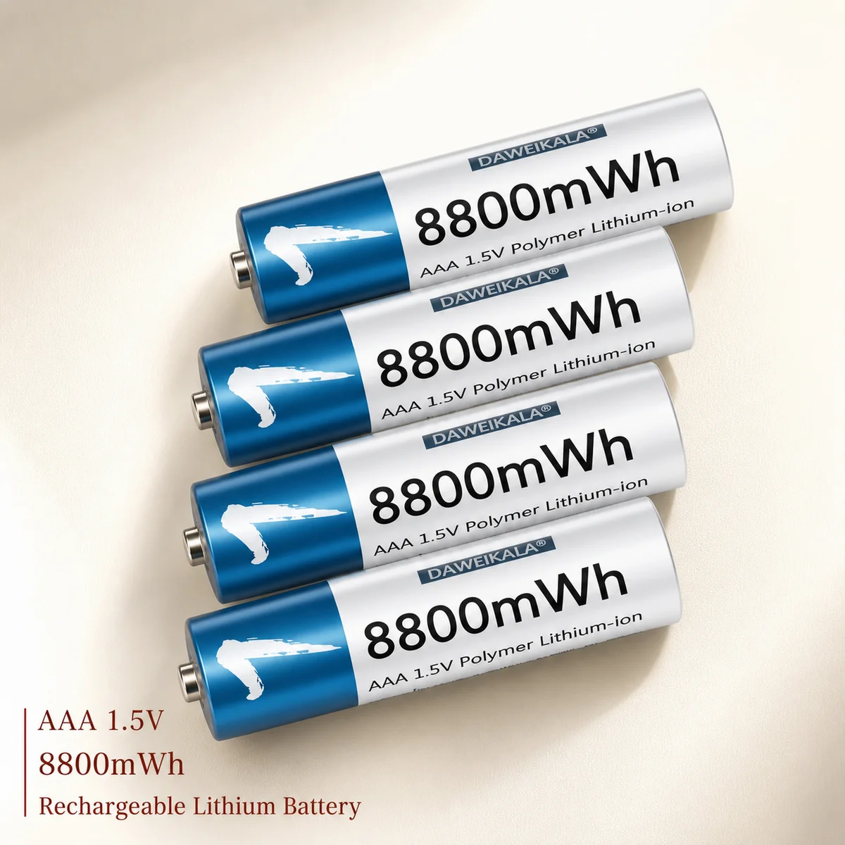 Rechargeable AAA Li-ion Battery 8800mWh 1.5V High Energy Cell for Remote Control Mouse Small Fan Home Toys Devices Daily Use