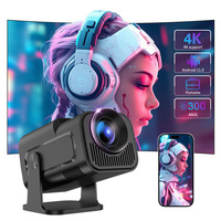 HY320 Mini Newly Native 720P Android 11 4K Projector 300ANSI Wifi6 BT5.0 Cinema Outdoor Portable 180° Rotable Projector