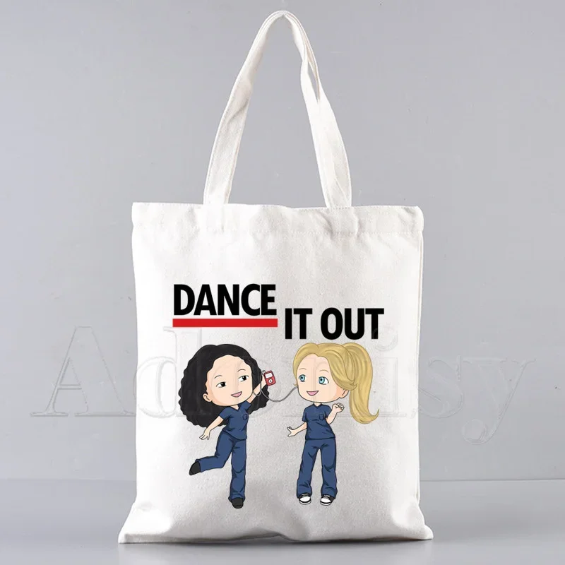 Greys Anatomy Shopping Bag Bolsas De Tela Grocery Shopper Shopping Jute Bag Cotton Bag Jute Sacola Reciclaje