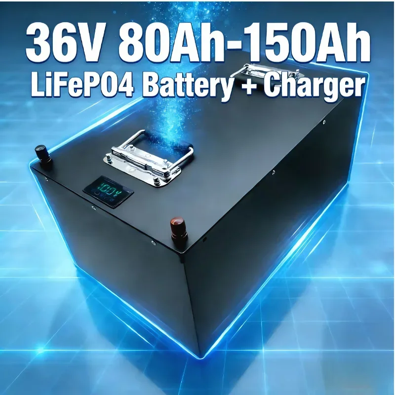 36V 80-150Ah LiFePO4 Battery + Charger Included | Ultra-Durable Lithium Iron Phosphate Battery