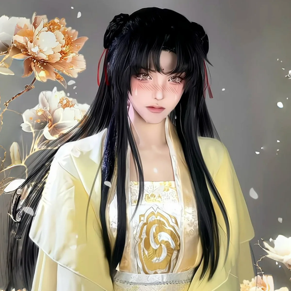 Long Straight Cosplay Wig with Air Bangs for Jin Ling | Custom Ancient Chinese Style Full Wig from Mo Dao Zu Shi