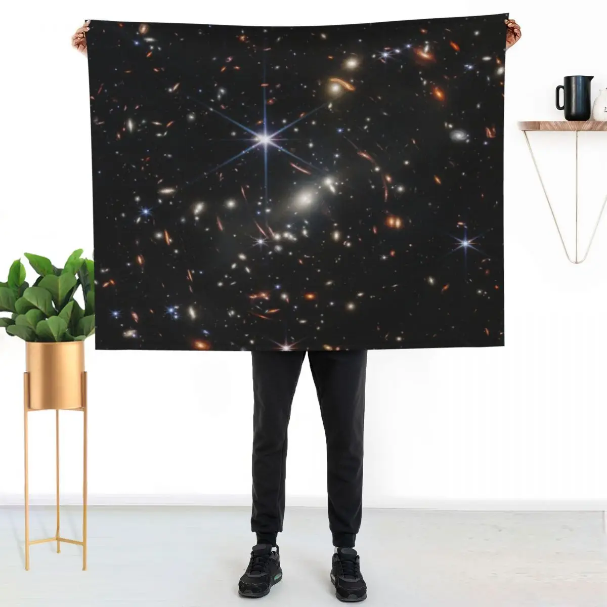 James Webb Space Telescope Earliest Galaxies Deep Field Throw Blanket Bed for sofa Plaid Cute Sleeping Bag Blankets
