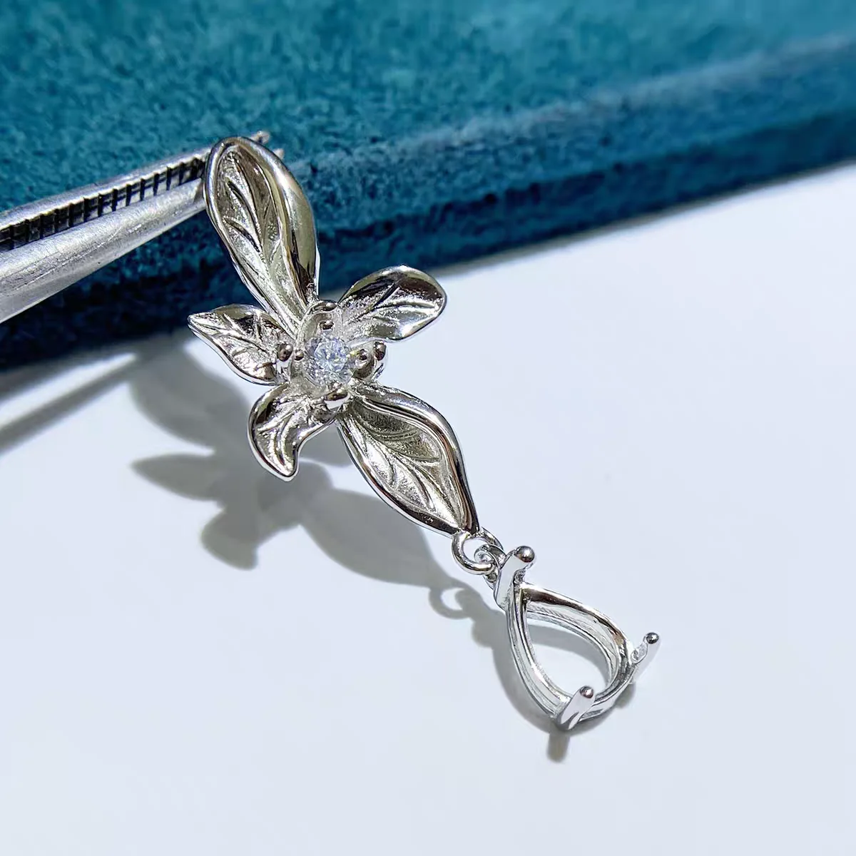 MeiBaPJ 4*6 5*7 Water Drop Stones Jewelry Set Holder Pendant Earrings 2-pieces Suit Fine Wedding Jewelry for Women