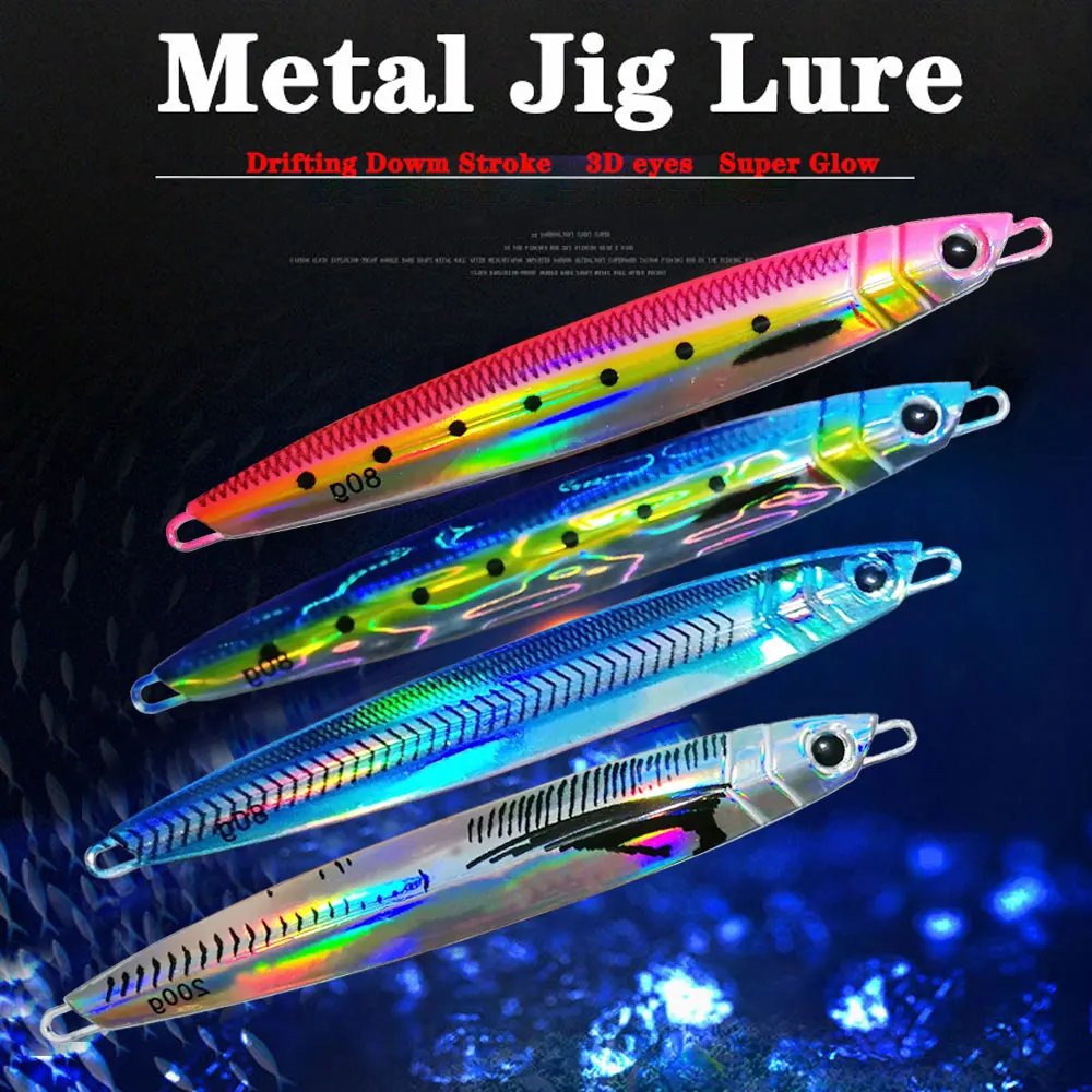 AS Slow Falling JIg Lure Fishing UV Jig 3D Print Angler 60g80g120g150g200g250g Metal Hard Bait Sinking Jigging Pesca Bait