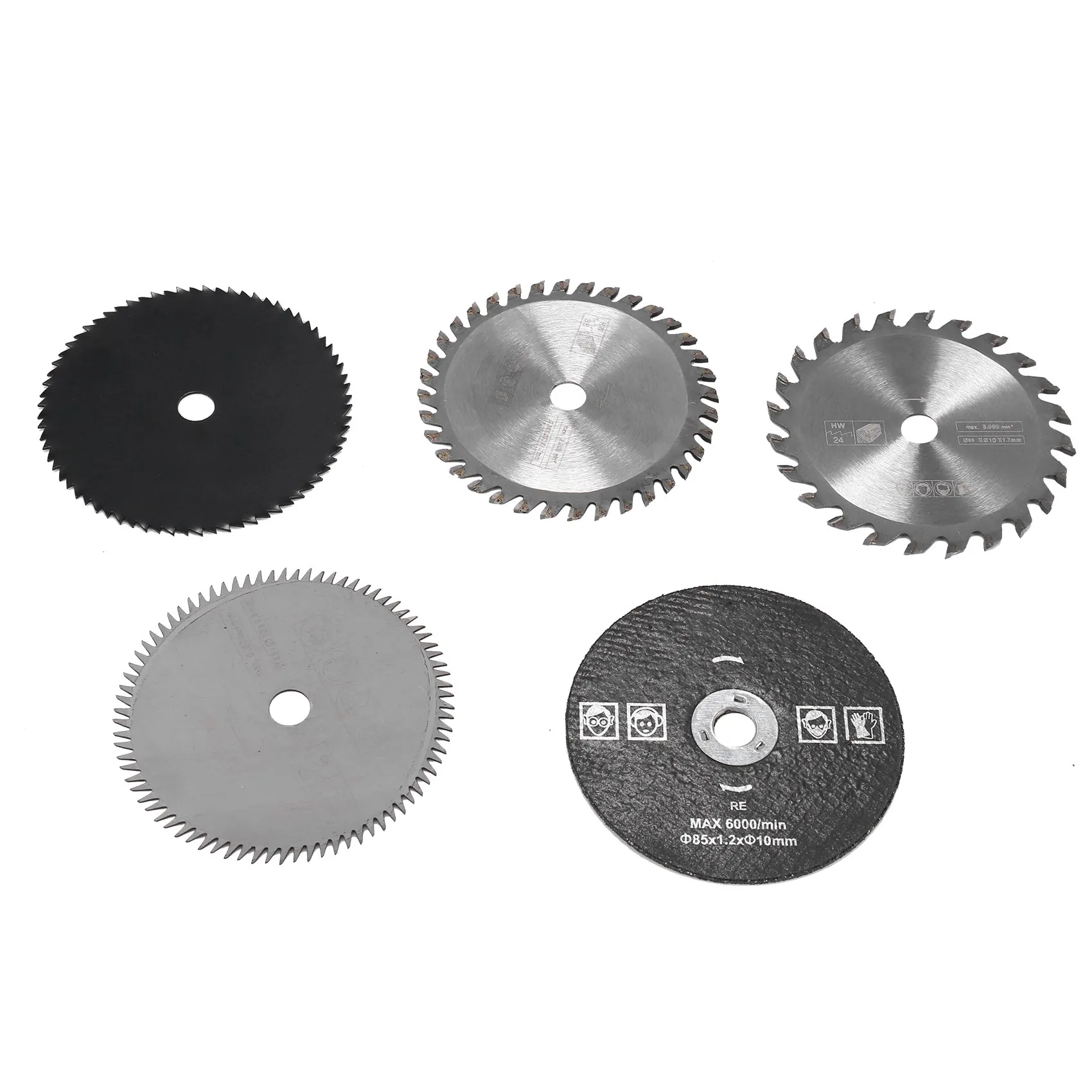Pisau gergaji bundar kecil 85mm, 5 buah Set pisau pemotong karbida, pisau gergaji kayu rumah tangga DIY