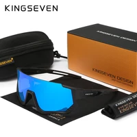 KINGSEVEN-gafas de sol de ciclismo para hombre y mujer, lentes Anti-UV para deportes al aire libre, montura grande