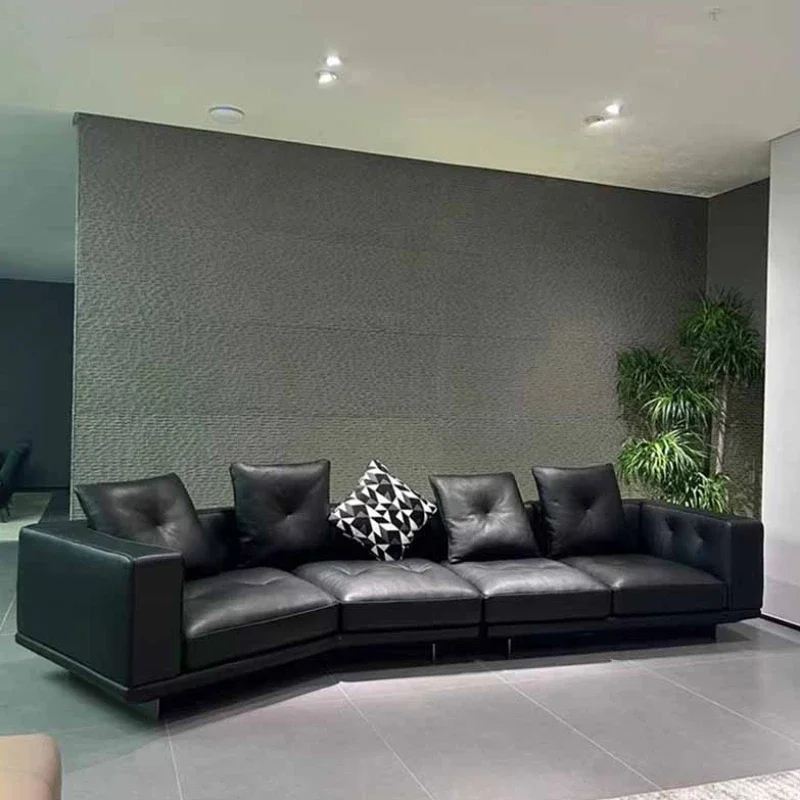 Lounge Sectional Modern Sofas Double Black Sleeping Relaxing Living Room Sofa Lazy Loveseat Wood Divani Da Soggiorno Furniture