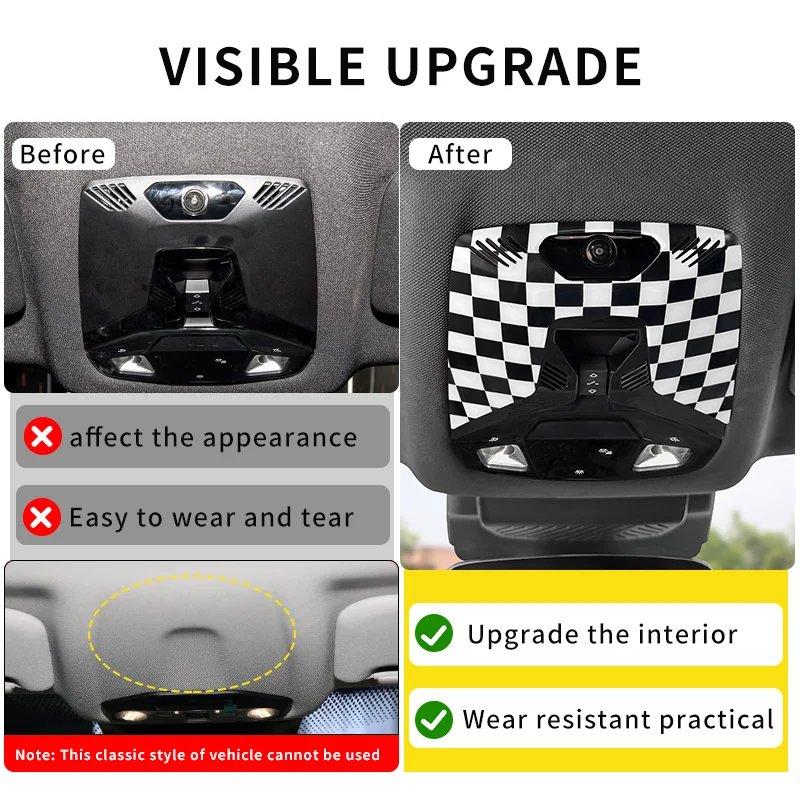 Afbeelding 4: Voor Mini Cooper S F65 F66 U25 Countryman E/SE J01 EV Aceman J05 Leeslamp Frame Trim Stickers decor Auto-interieur Accessoires