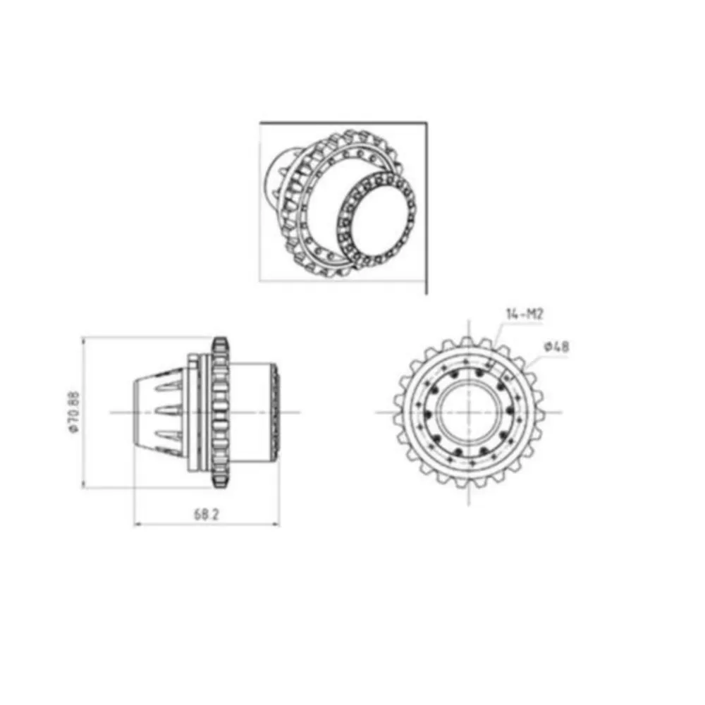 LESU Pignoni in Metallo Pezzi di Ricambio per 1/14 RC Carter 374 Escavatore Camion FAI DA TE Serbatoio Bulldozer TH15855-SMT8