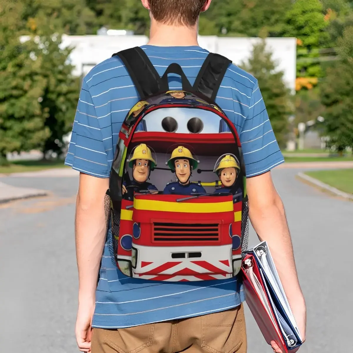 

Рюкзак пожарного Сэма с героями мультфильмов F-Firefighter-S, студенческая сумка для книг для мальчиков и девочек, детская школьная сумка, сумки на плечо для ноутбука для мужчин и женщин