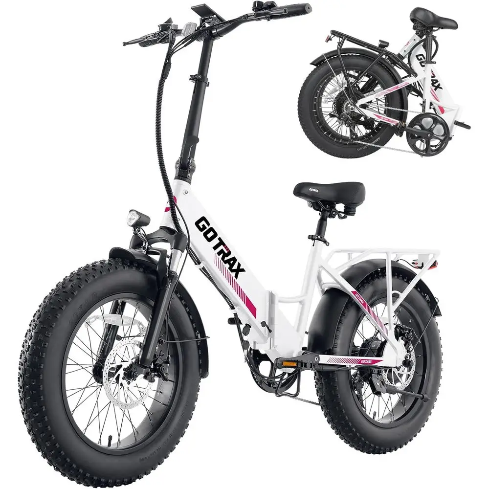 

20 Electric Bike: 55 Mile Range, 48V Battery, 20MPH, 500W Motor, 7-Speed, LCD Display, 5 Levels Pedal Assist, Shock Absorber