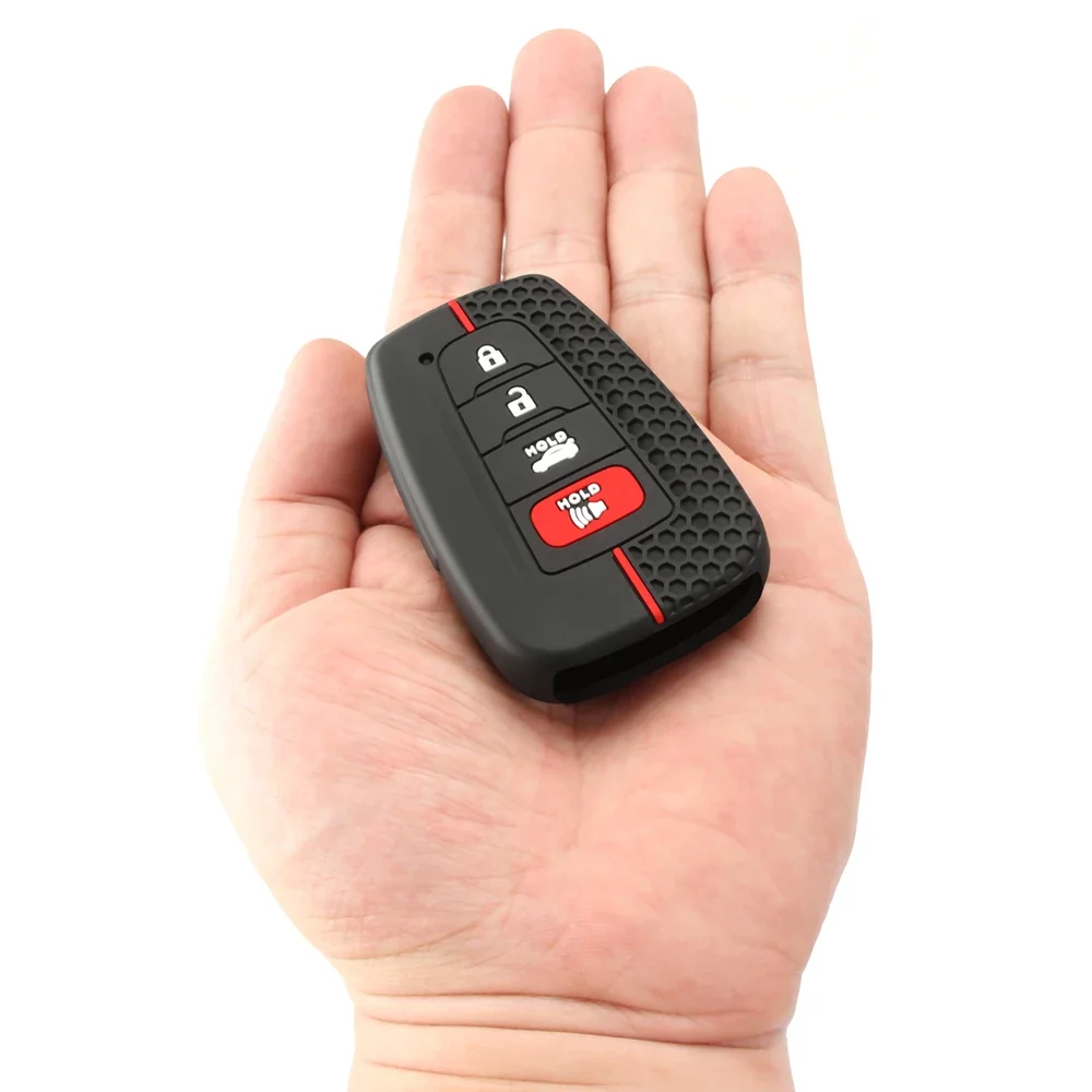 Obudowa breloczka na klucze etui na pilota z gładkim silikonem pasuje do klucz akcesoriów samochodu Toyota Rav4 Corolla Camry Avalon