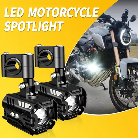 1 Set For Honda CBR600F CBR 600 F/F2//F3/F4/F4i CBR125R CBR900RR CBR929RR LED Motorcycle Spotlight Work Lamp Dual Color Headlamp
