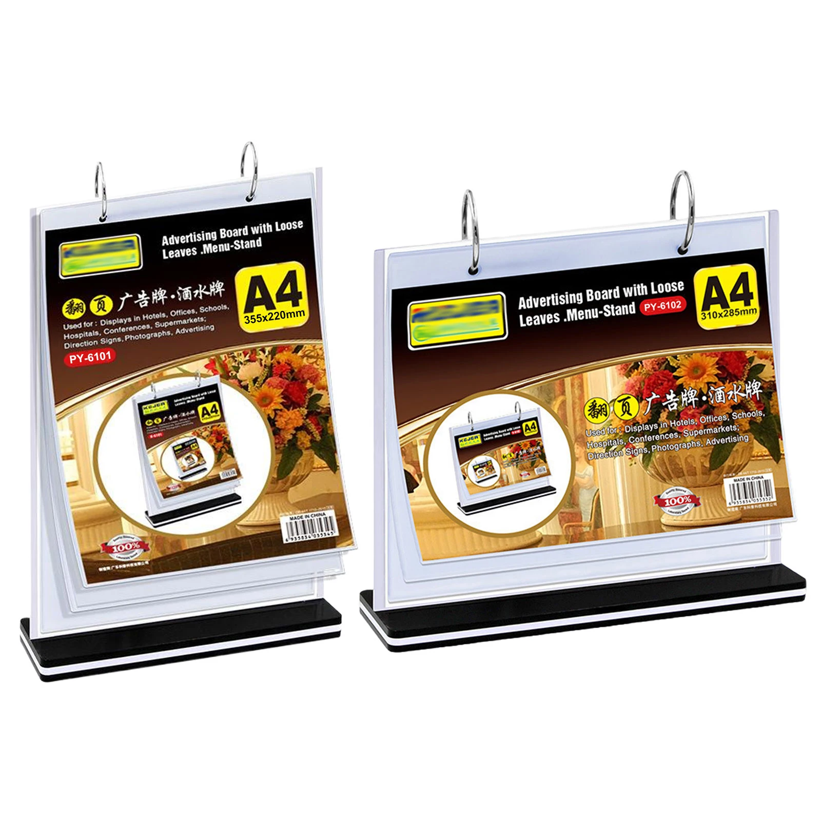 2pcs Table Menu Stand Acrylic Sign Holder Desktop Double Display Holder for Picture Card Store Office Menu Retail Show