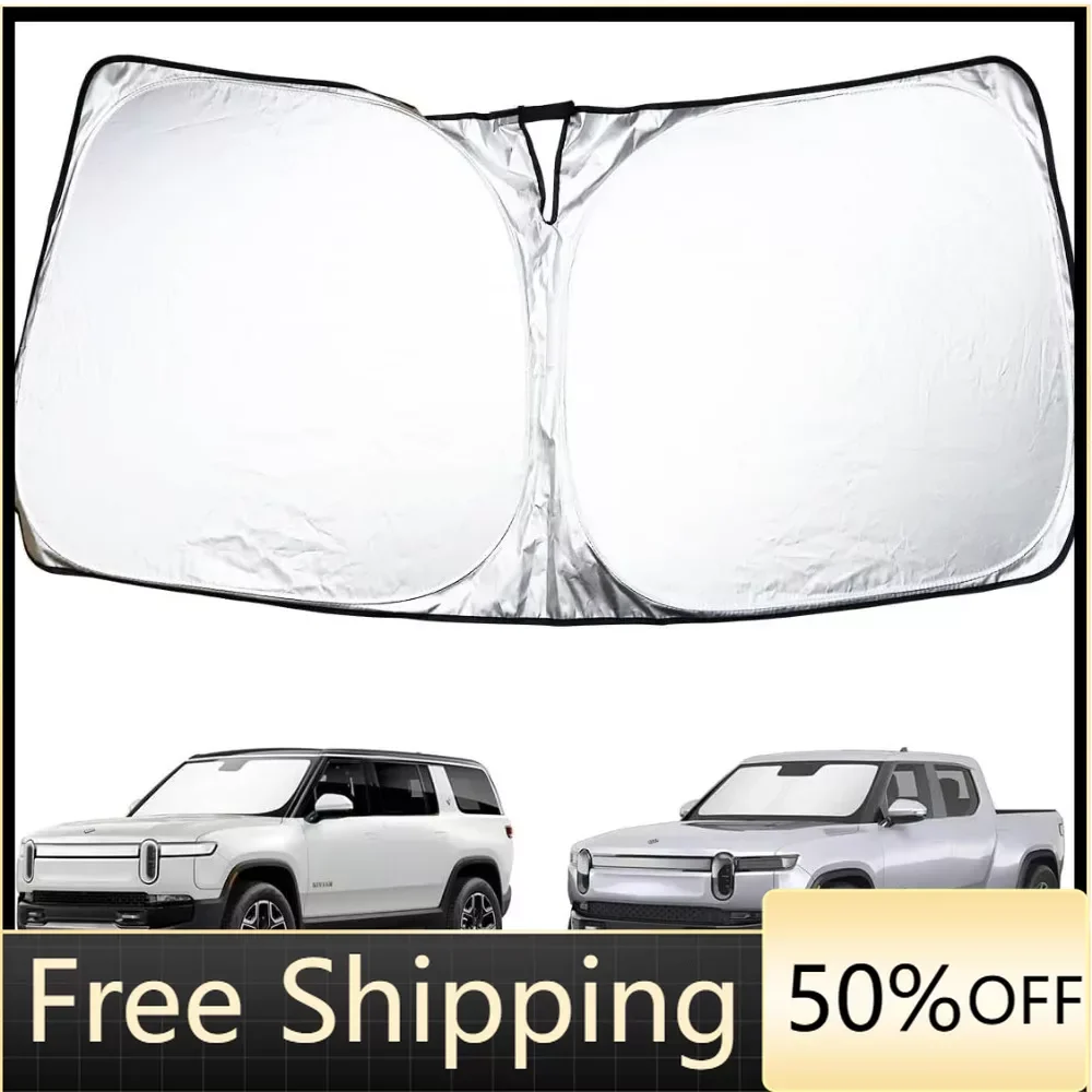 

Foldable Windshield Sun Shade for Rivian R1S/R1T 2022+ Reflective Sun Visor Blocks UV Rays Accessories sun shade for car window