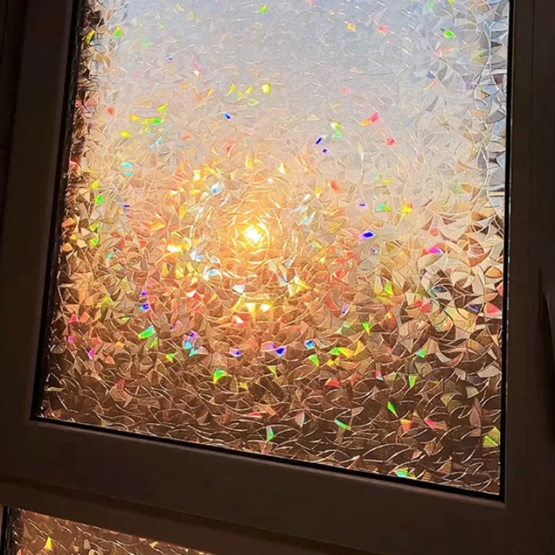 

Opaque bathroom anti-light window grilles, paper rainbow film anti-privacy window glass sticker