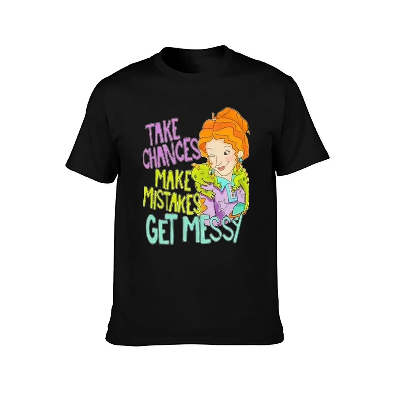 Ms Frizzle T-Shirt, Summer Casual Cotton Tee, Oversized Streetwear Tops, Vintage Graphic Print, Loose Fit Short Sleeve