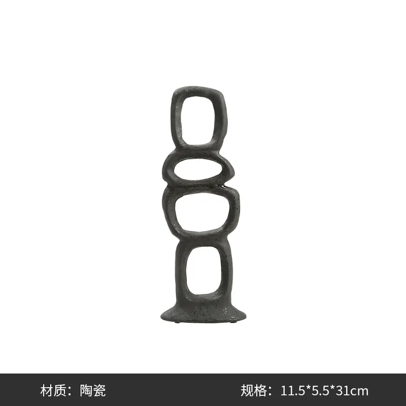 Minimalist Abstract Standing Coil Ceramic Ornament Model Room Hotel Living Room Wine Cabinet Decorative Arts and Crafts