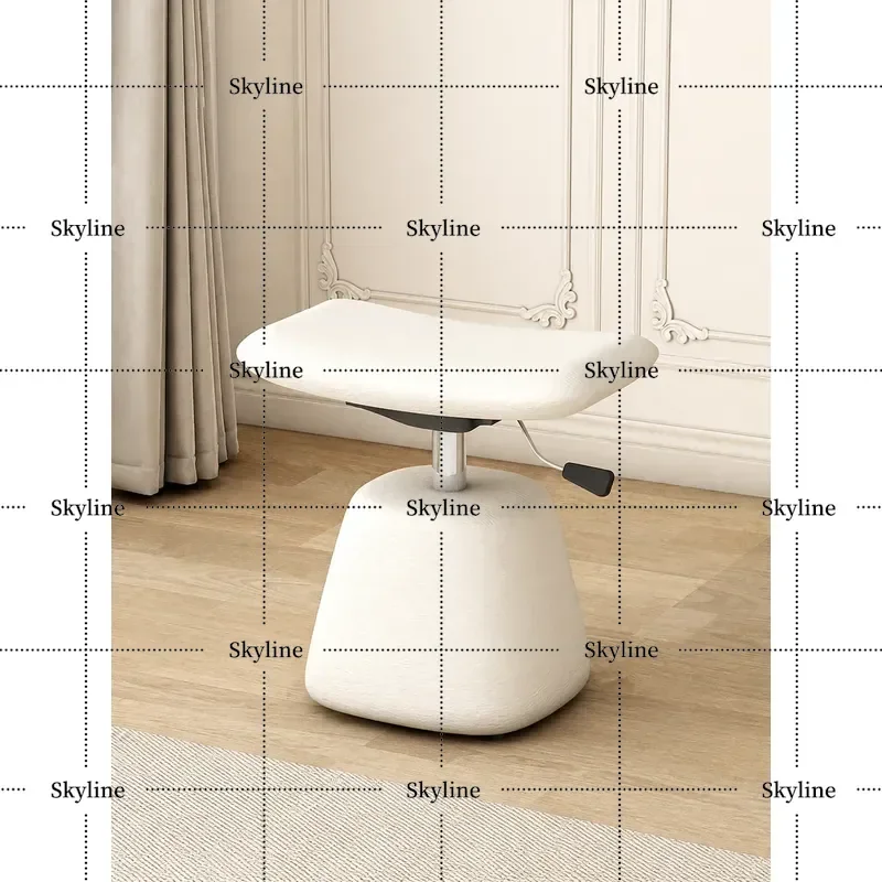 for Cream Wind Makeup Stool Light Luxury High Master Bedroom Dresser Stool Can Be Lifted Simple Modern Leather