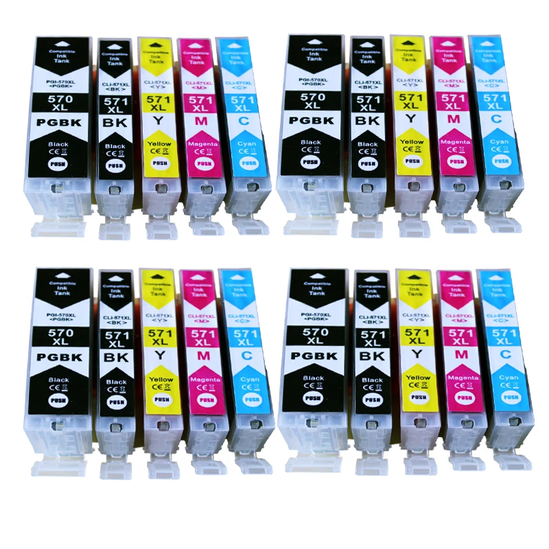 4 Set Compatible pgi 570 cli 571 ink Cartridges for Canon Pixma MG7750 MG7751 MG7752 MG7753 Printer