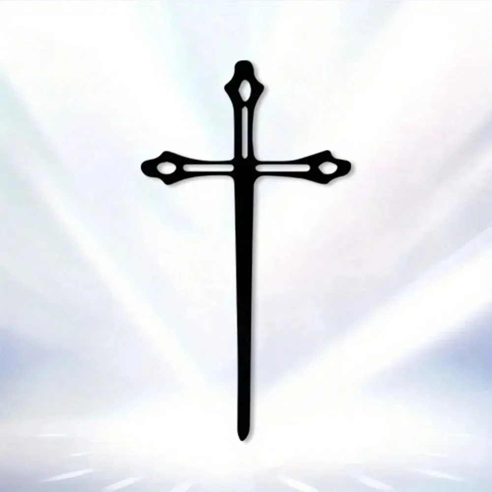 CIFBUY 1Pc Heavy Duty Metal Cross Wall Art, Religious Iron Wall Hanging Decor for Home Church Garden Indoor Outdoor