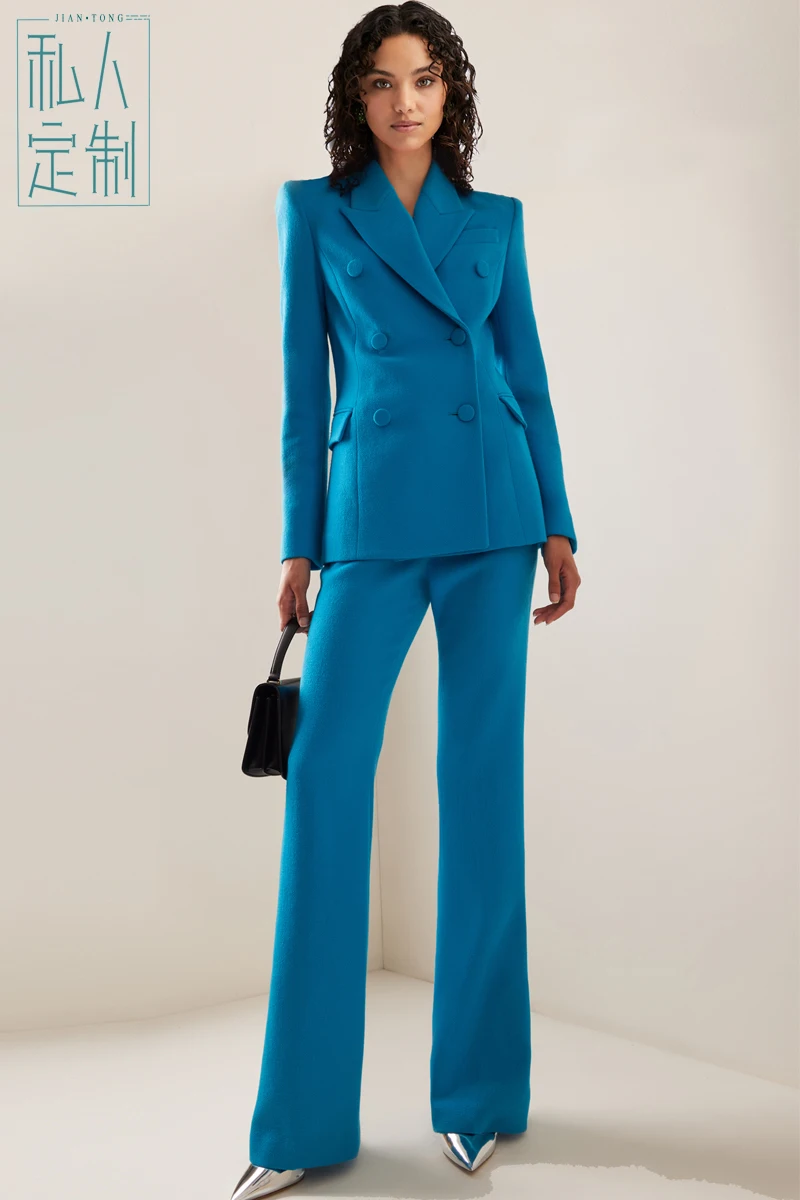 

Allingentle Double-Breasted Women's 2 Piece Set Business Suit Elegant Pantsuit Set for Office Outfits Customize