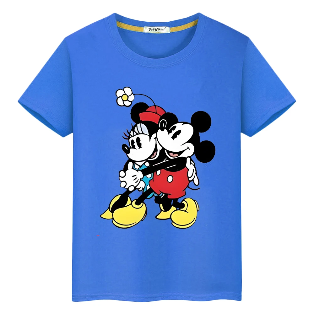 

mickey mouse Print t shirt for kids boy10years Kawaii 100%Cotton Tops y2k one piece Disney anime Short pride tshirt girl clothes