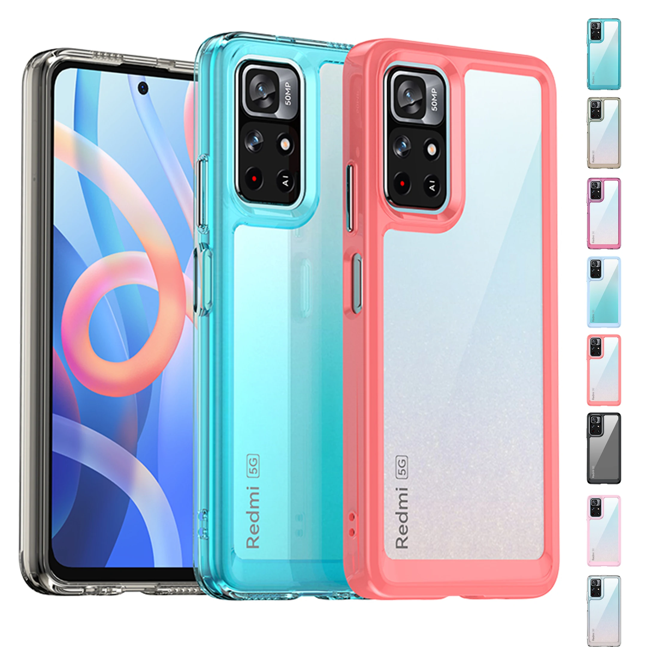 For Cover Redmi Note 11S 5G Case Redmi Note 11S 5G Capas Shockproof Phone Bumper New Transparent Clear Fundas Redmi Note 11S 5G