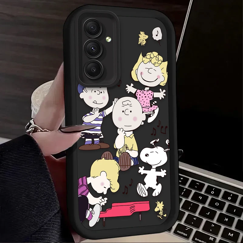 Cute Cartoon S-Snoopys Case for Samsung Galaxy S24 S23 S22 S21 Ultra Plus FE A54 A34 A14 A73 A53 A33 5G Soft Silicone Back Cover