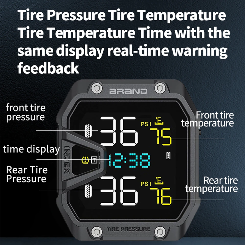 Motorcycle Tire Pressure Monitoring Alarm System IP65 Waterproof Wireless Tire Pressure Monitoring System Motorcycle Accessories