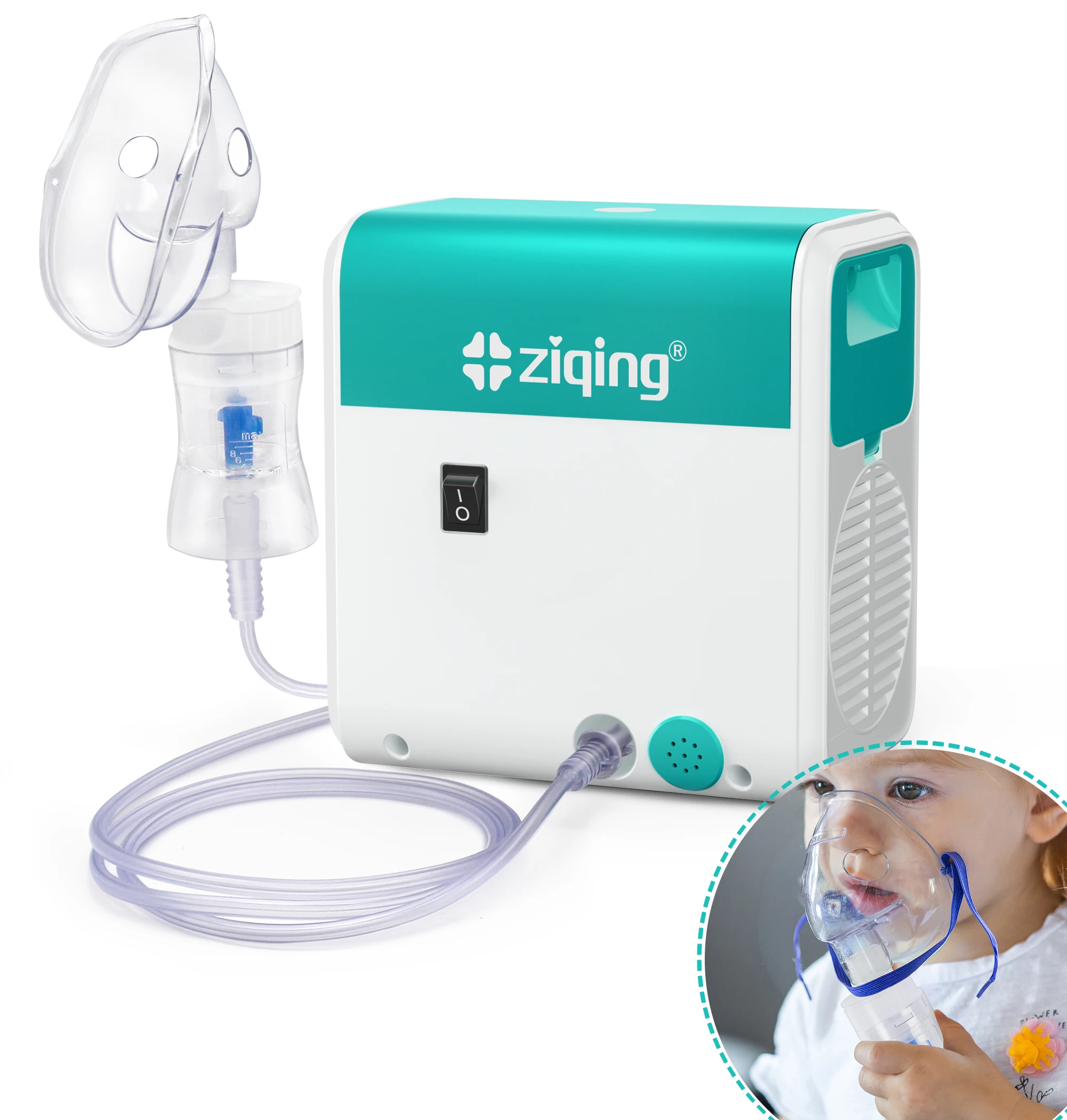 Ziqing-máquina nebulizadora portátil y silenciosa para adultos y niños, humidificador, inhalador médico, Nebulizador para asma con caja de