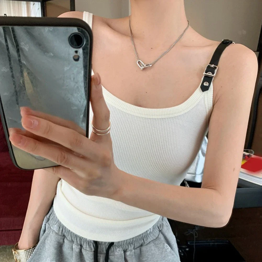 Top informal Ropa interior Ropa diaria Diseño de moda Ajuste suelto Estiramiento medio Patrón sólido Ropa de verano Todas las estaciones