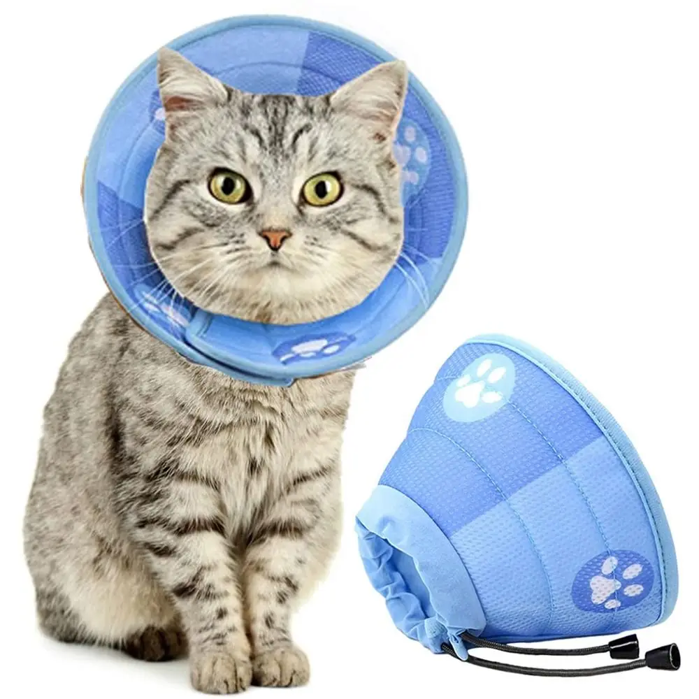 

Easy to Eat Anti Bite Pet Adjustable Collar Anti Lick Soft Cat Neck Ring Protective Drawstrings Cat Neck Cone Rabbits