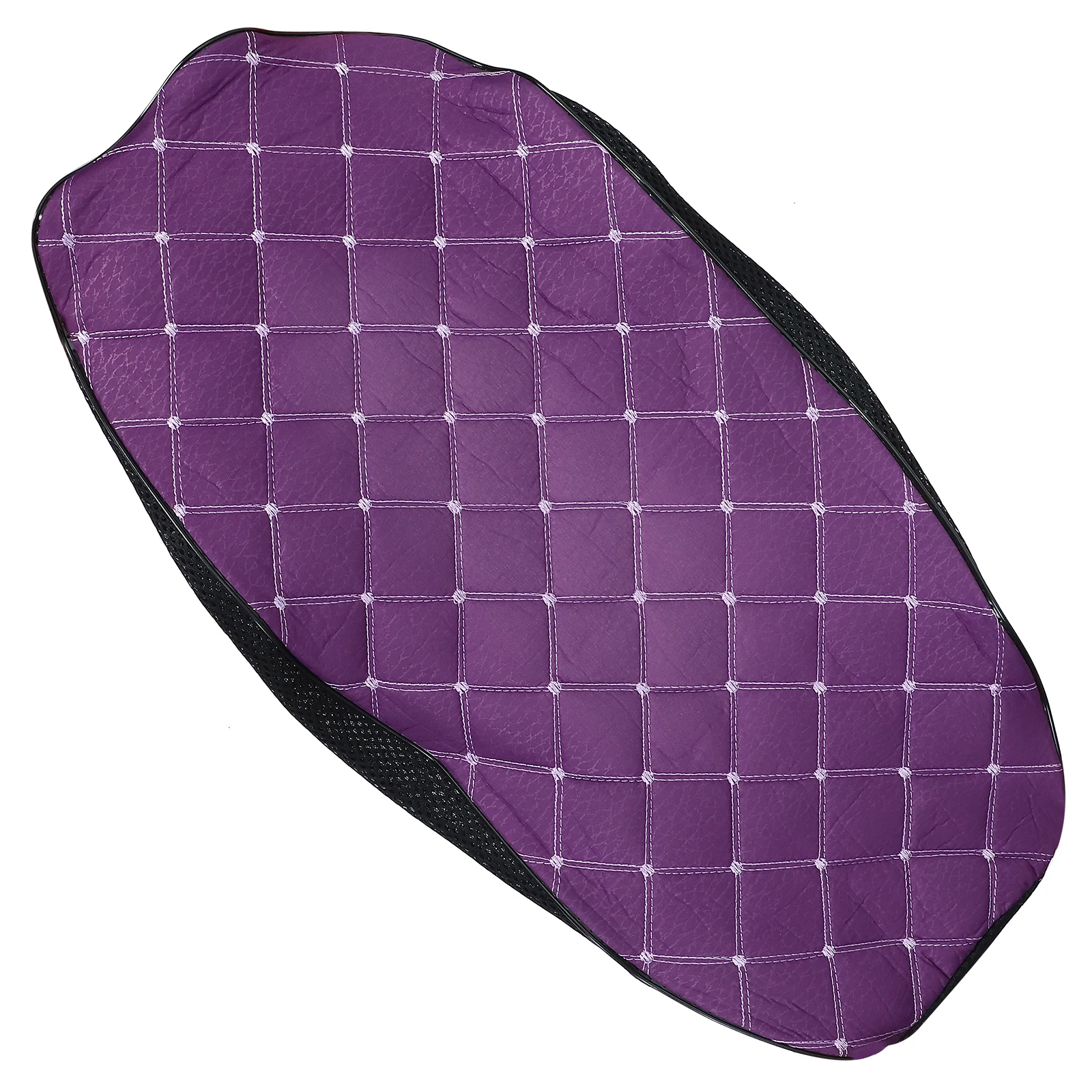

Linen Mesh Motorcycle Seat Cover Checkered Purple Large Cushion Protector Anti Slip Breathable Scooter Seats Four Seasons Pad