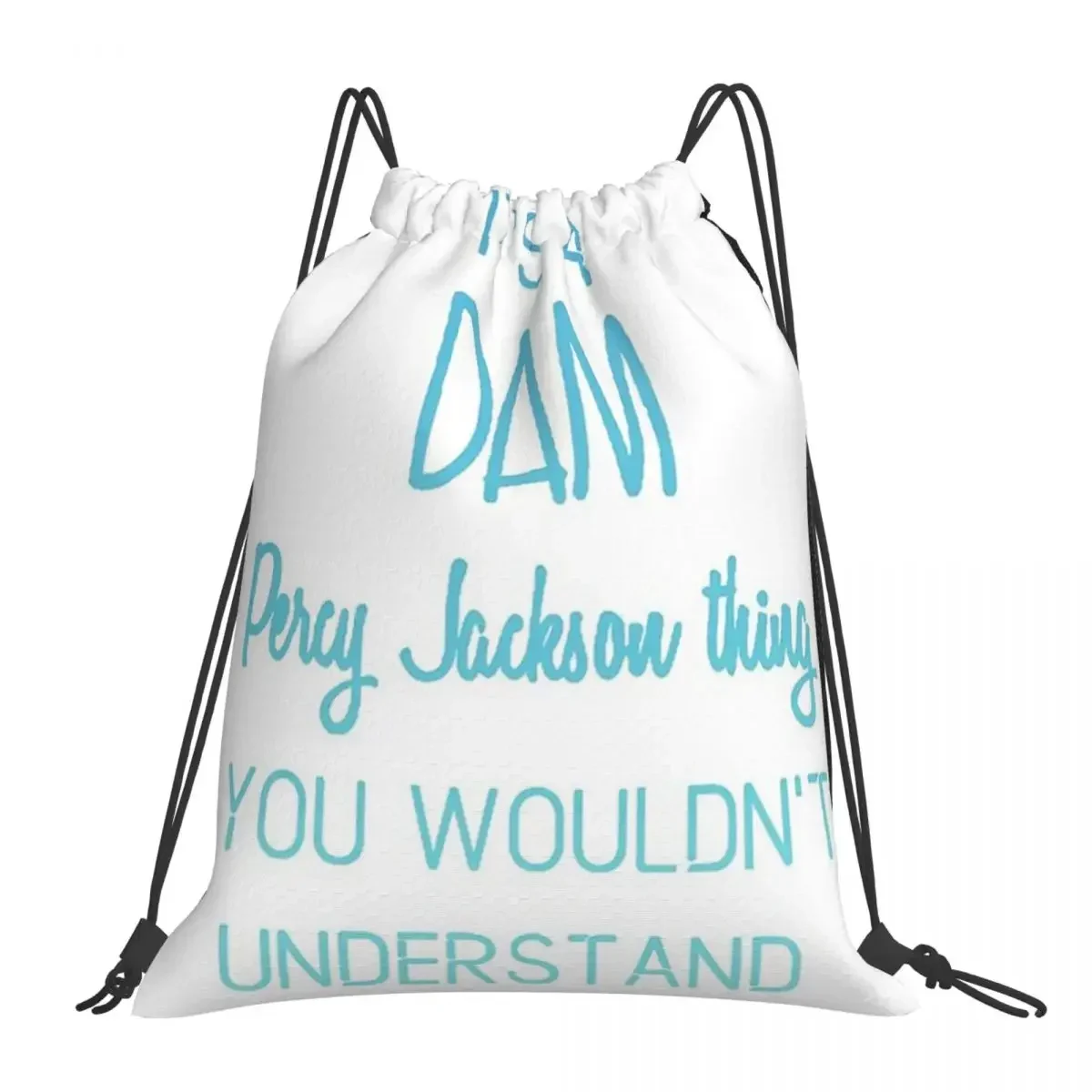 Dam Percy Jackson Thing Backpacks Portable Drawstring Bags Drawstring Bundle Pocket Storage Bag BookBag For Travel School