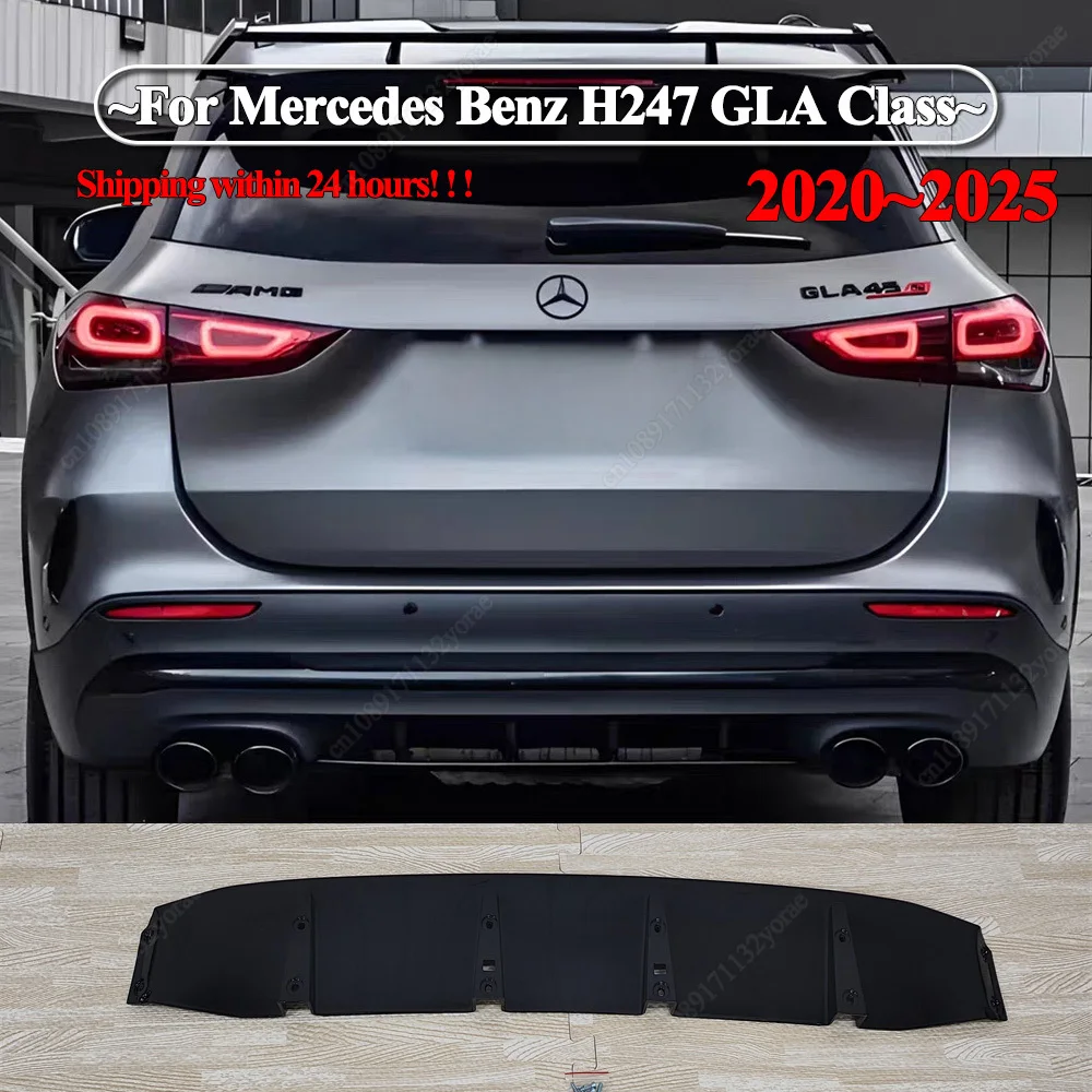 For Mercedes Benz GLA H247 GLA180 GLA200 GLA220 GLA250 GLA35 GLA45 AMG Line 2020-2025 Rear Bumper Lip Body Kit Diffuser Splitter