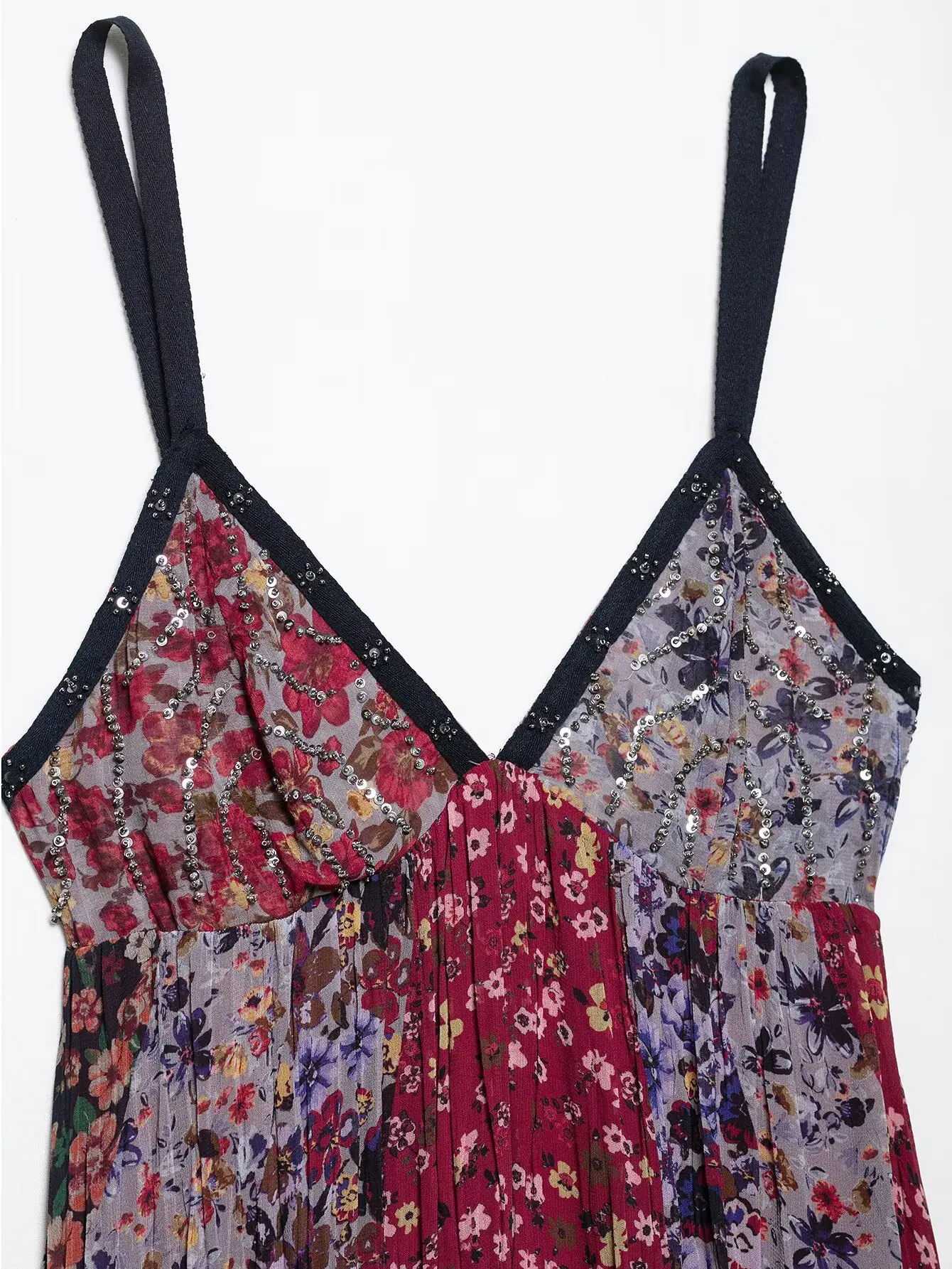 KONDALA-レディース ヴィンテージ ホルターネック ミディ丈ワンピース バックレス ボヘミアン ホリデー ロングドレス 2025年新作 夏秋ファッション 花柄 キャミワンピース