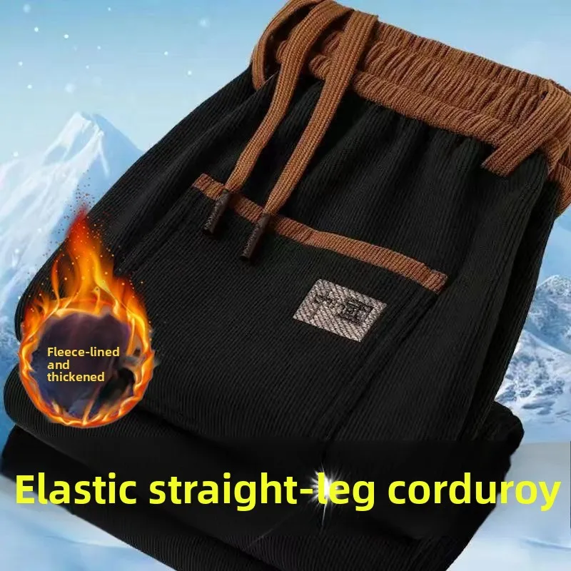 

Мужские рабочие брюки, износостойкие, на флисовой подкладке, свободные, повседневные, утепленные, осенне-зимние, рабочая одежда, спортивные свободные брюки прямого кроя