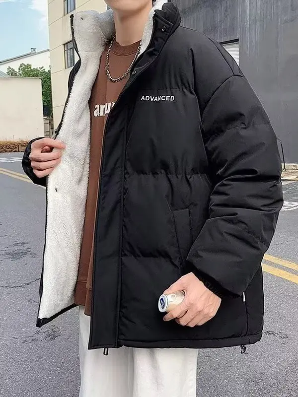 

Свободное хлопковое пальто с воротником-стойкой в стиле Гонконга, хлопковое пальто с воротником-стойкой, зимнее теплое длинное свековое пальто на молнии