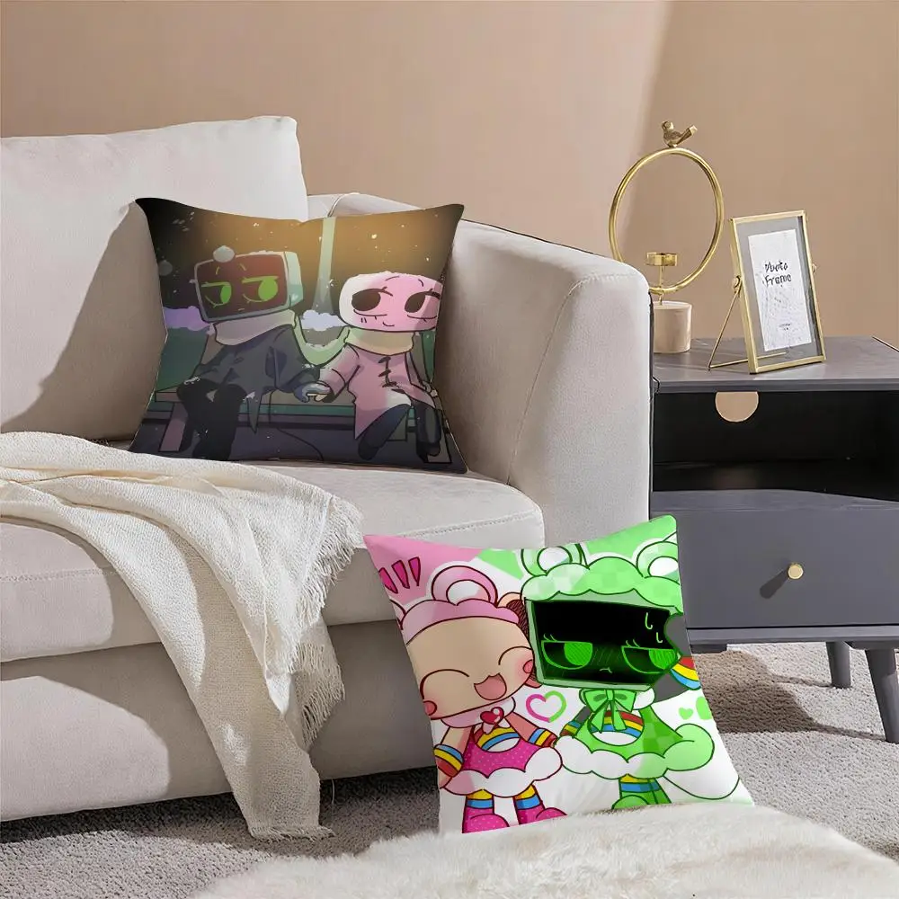 V-Vee and Shelly Cushion Cover Linen Pillowcase Cover Soft Decor for Sofa Home Room