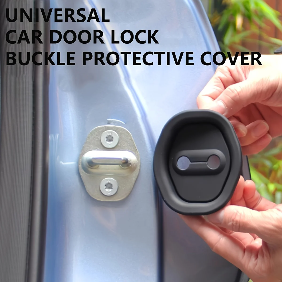 4 pieces of silicone car door lock protective covers, with thickened shock absorption and collision prevention