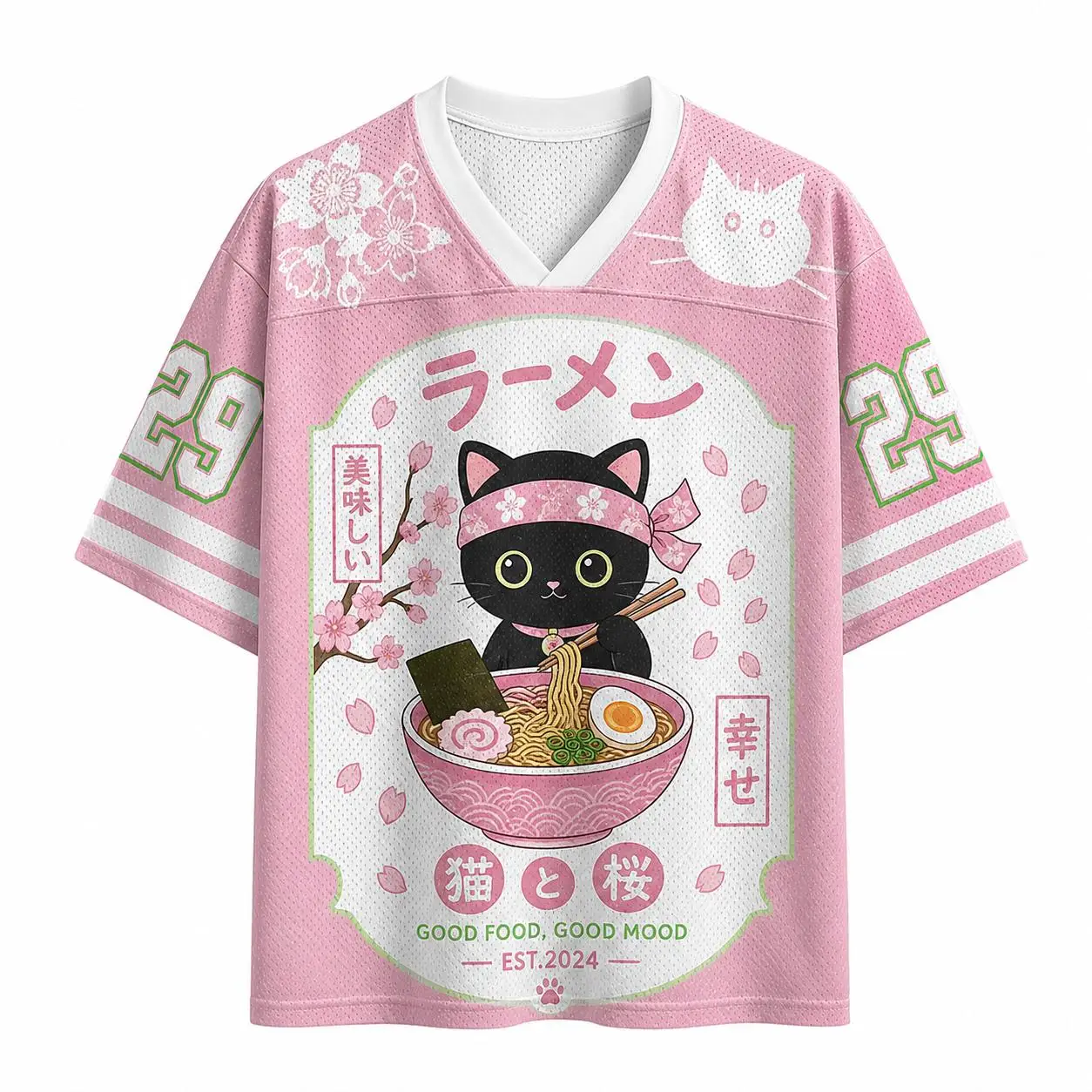 2026 Summer Fashion New Vintage Pink Cute Cat Eats Lamian Noodles 3D Print Outdoor Street Style Loose Fit T-shirt Large