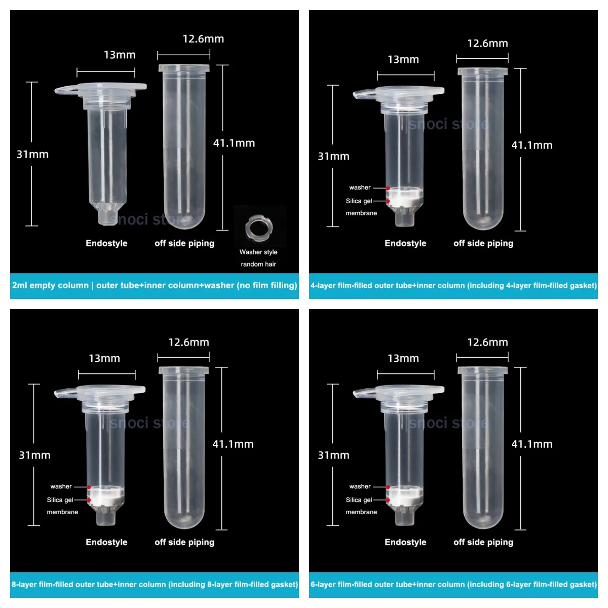 2mL Spin Column Micro Centrifuge Tube, High Speed Plasmid Column & Collection Tube Kit 2ml Separation Column With Filter