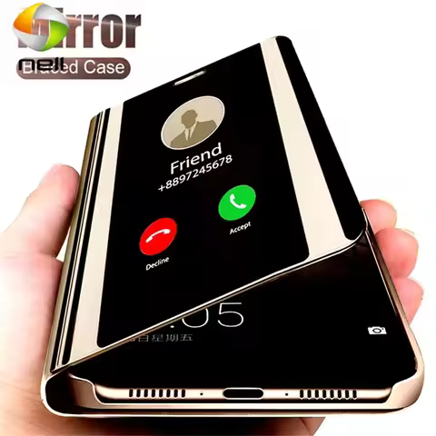 Mirror Flip Case For Samsung Galaxy A54 5G S23 FE S22 S21 S20 Ultra Luxury Leather Case For Samsung A14 A53 A52 A34 A13 A51 A71