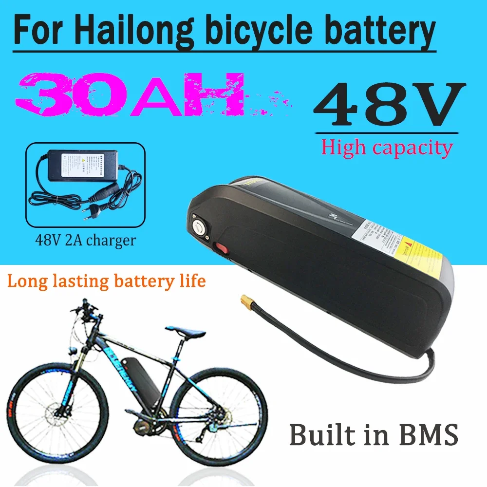 

EBike Battery Hailong 48V 30Ah For Electric Bicycle 1500W 1000W 750W 500W 350W 250W+charger