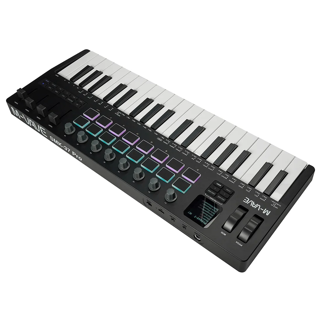 SMK-37 PRO Controlador de teclado MIDI portátil de 37 teclas com fonte de áudio Arranjador de plástico dobrável