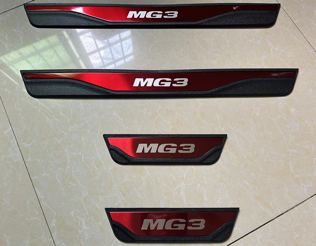 Fit MG 3 MG3 HYBRID 2024 2023 HEV EV Door Sill Scuff Plate Pedal Pad Protector Guard Doorsill Stainless Steel Car Accessory