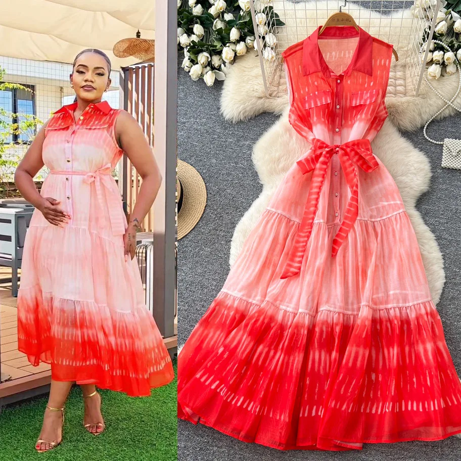 

Vest Dress Women Long Dresses A Line Vestidos Y2k Streetwear Elegant Splice Party Night Beach Casual Lace Up Tight Waist 2026