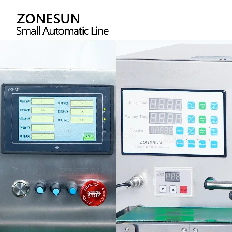 ZONESUN Small Production Line Automatic Filling Capping Machine Juice Bottle Filler Cap Screw Machine With a Conveyor ZS-MPXG1