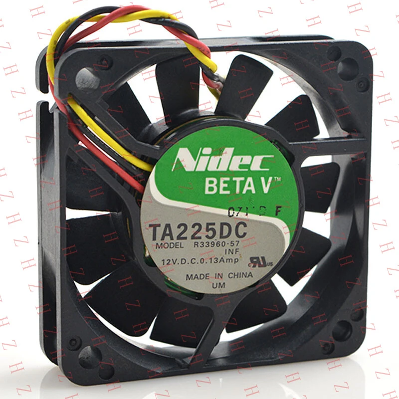 U+ FOR Nidec DC12V 0.13A 6CM 60*60*15mm R33960-57 3pin double ball bearing cooling fan（MOQ: 10 pcs.）